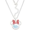 Disney Minnie Mouse Womens Silver Plated Birthstone Shaker Necklace, 18+2" - 3 of 4