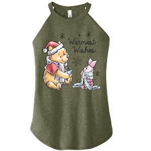 Women's - Winnie the Pooh - Pooh & Piglet Warmest Wishes Christmas Graphic High Neck Tank - 1 of 2