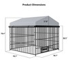 6.6 x 6.6 x 6.4 FT Black Large Dog Kennel Outdoor Pet Pens Enclosure Animal Hutch Metal Coop Fence with Roof Cover - 4 of 4