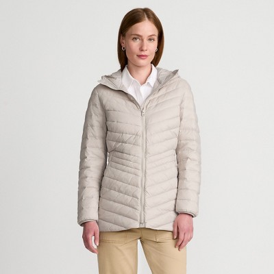 Lands' End Women's Outerwear Wanderweight Ultralight Packable Hooded Long Down Jacket