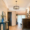 PAKOKULA Modren 4-light Black Drum Chandelier Light with Glam Crystal Shade - 4 of 4