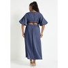 June + Vie by Roaman's Women's Plus Size Puff-Sleeve Babydoll Maxi Dress - 3 of 4