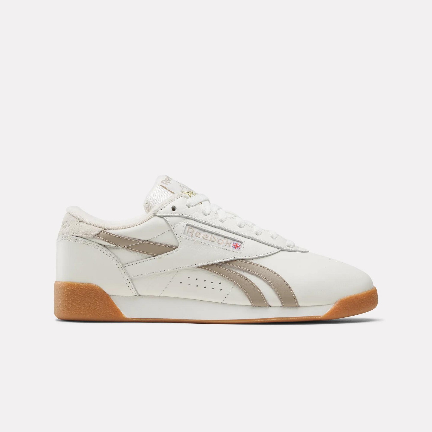 Женские кроссовки Reebok Freestyle Lo Shoes Size 6.5 Chalk/Grainy Grey/Gum, цвет: Серый — фото 1
