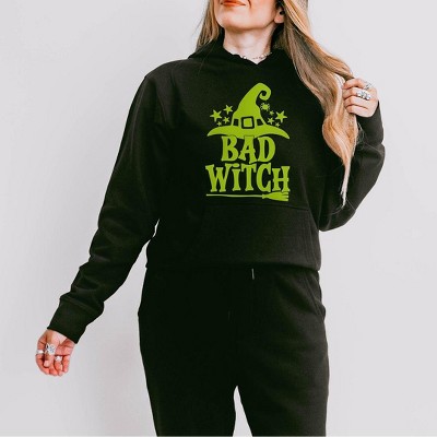 Simply Sage Market Women's Graphic Hoodie Bad Witch Broom Puff Print