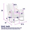 Teddy Rocking Chair with Lumbar Pillow, High Back Nursery Armchair with Storage Pocket, 27.5'' for Living Room-3irtyhousy - 4 of 4