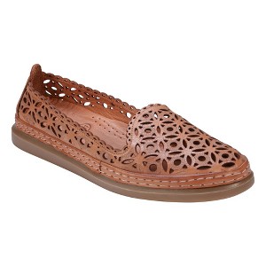 Cools 21 Tumi Perforated Memory Foam Leather Flats - 1 of 4