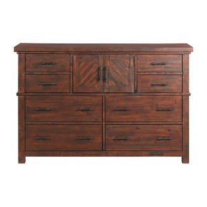 Dex Dresser Walnut Brown - Picket House Furnishings: 8-Drawer Bedroom Bureau with Cabinet, Rustic Finish - 1 of 4