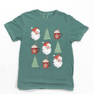Simply Sage Market Women's Tree and Mug Collage Short Sleeve Garment Dyed Tee - 1 of 4