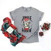 Jingle Bell Rockin' Santa Glove - Womens Garment Dyed Tee - 2 of 3