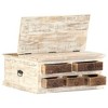 vidaXL Coffee Table White 26.8"x26.8"x11.8" Solid Mango Wood - 3 of 4