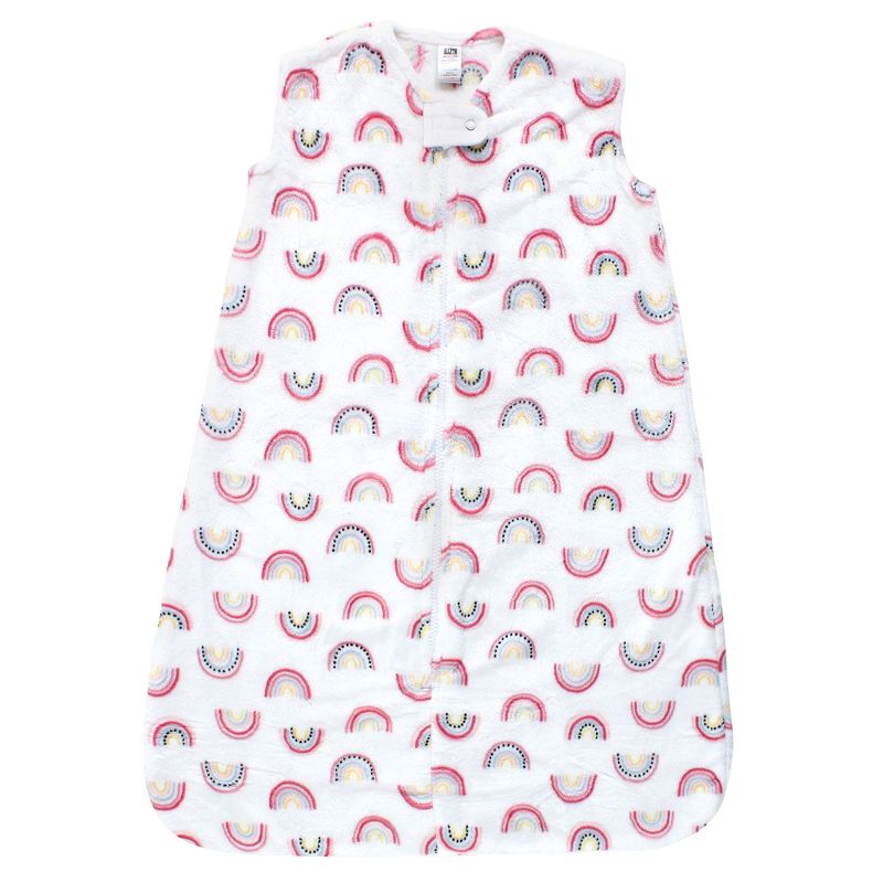 Hudson Baby Infant Girl Plush Sleeping Bag, Sack, Blanket, Sleeveless Modern Rainbow, 1 of 3