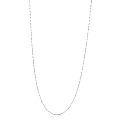 Haus of Brilliance Silver 0.7mm Slim and Dainty Unisex Inch Ball Bead Chain Necklace