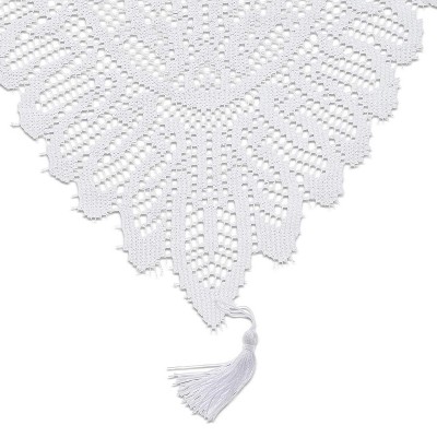 Juvale Lace Table Cloth Runner for Dinners and Parties (13 x 72 in, White)