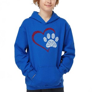 LA Pop Art Paw Heart - Boy's Word Art Hooded Sweatshirt - 1 of 4