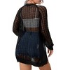 Plus Size Loose Fit Cardigan Milanese Knit Cardigan Long Sleeve - 3 of 4
