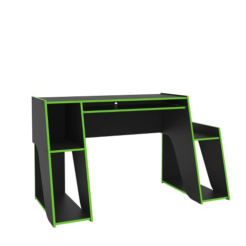 Kyoto Gaming Desk Black/Green - Polifurniture