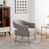 SEYNAR Modern Tufted Velvet Accent Chair with Wingback, Arms, and Metal Gold Legs for Living Room or Bedroom - 2 of 4