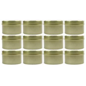 Cornucopia Brands 6oz Round Gold Tins/Candle Tins, 12pk; Metal Tins for Candles, DIY, Party Favors & More, Slip-On Lids Included