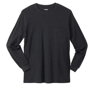 KingSize Shrink-Less Lightweight Long-Sleeve Crewneck Pocket T-Shirt