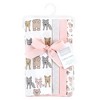 Hudson Baby Infant Girl Cotton Flannel Burp Cloths, Wild Forest Pink 4-Pack, One Size - 2 of 4