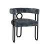 Dolonm Modern Gray Chenille Upholstered Dining Chairs, Set of 2 ¨C Round Back Accent Chairs with Metal Legs for Kitchen, Living Room - 2 of 4
