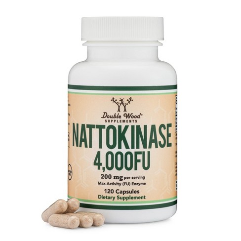 Nattokinase - 120 x 100 mg capsules (2000 FU each) by Double Wood Supplements - Supports Healthy Blood Flow - image 1 of 3