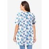 Woman Within Perfect Printed Short-Sleeve Shirred V-Neck Tunic - 3 of 4