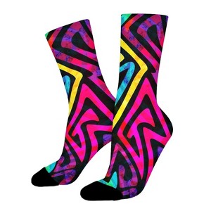 The Year Dark Patterns Women Printed Crew Socks Funny Funky Socks Soft Polyester Novelty Gifts for Artists Men - 1 of 4