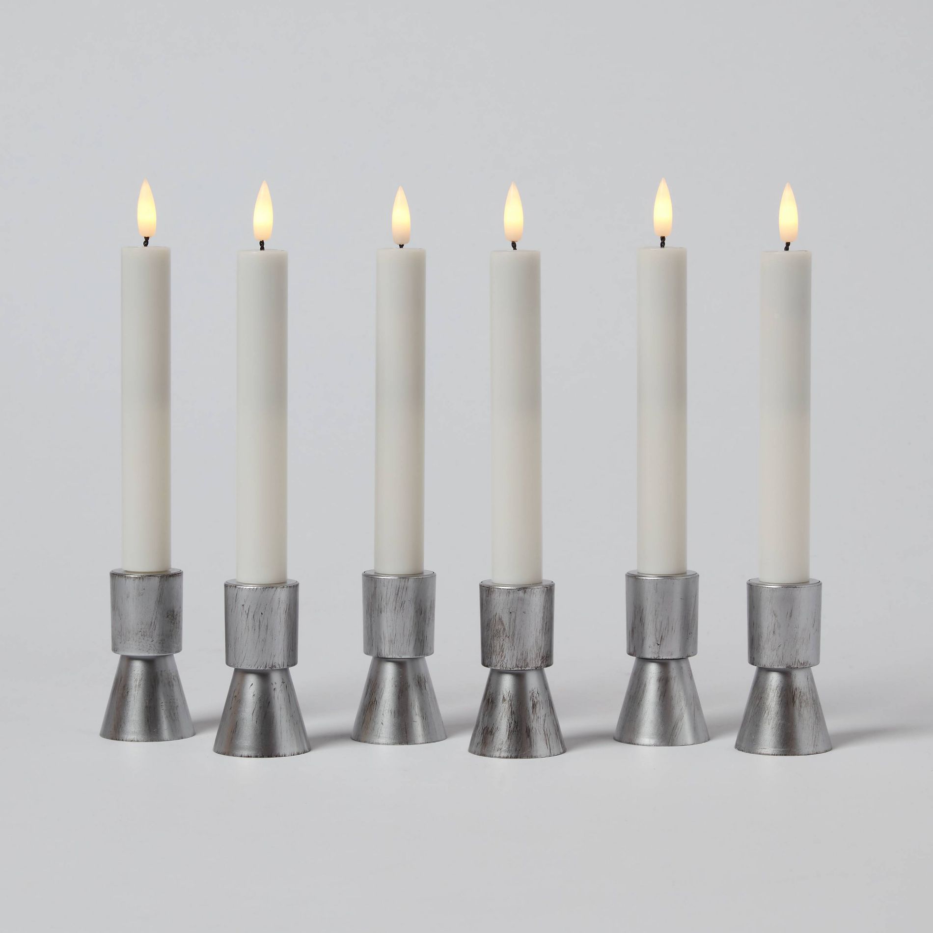 6pc Remote Controlled Plastic LED Christmas Candolier Set Silver Base - Wondershop™