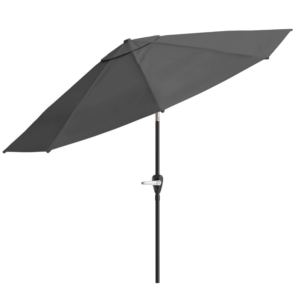 Photos - Parasol Pure Garden 10' Octagon Outdoor Patio Market Umbrella: Wind-Resistant, Auto-Tilt, Crank Lift, Steel Frame Gray