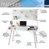 NicBex Study Writing Desk with Storage&Magnetic Dry Erase Blackboard,White Wood Finish Reading Desk,Home Workstation - 3 of 4