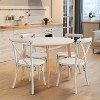 VINGLI Plastic Outdoor Dining Chairs Set of 2, Stackable Patio Cream White Dining Chairs with X Back, Waterproof Kitchen & Dining Room Chairs - 4 of 4