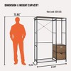 LIVAREEmlen Garment Racks with Shelves 2 Wicker Drawers and 4 Hooks for Hanging Clothes Freestanding Closet Wardrobe Rack,Vintage Brown - 3 of 4