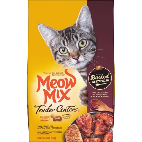 Meow Mix Basted Bites Dry Cat Food - 3lbs : Target