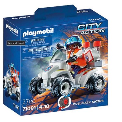 PLAYMOBIL Medical Quad with Pullback Motor, 27 Pieces, Ages 4-10 Years