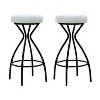Gulches Modern Floral Print Counter Height Bar Stool Set of 2, Upholstered, Black & White, 29" - 4 of 4