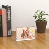 Attop 4x6 Acrylic Picture Frames 3 Pack, 20% Thicker Block, Clear Picture Frames Freestanding Double Sided Magnetic - 3 of 4