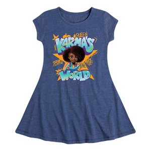 Girls' - Karma's World - Graffiti Art Fit & Flair Cap Sleeve Dress - 1 of 2