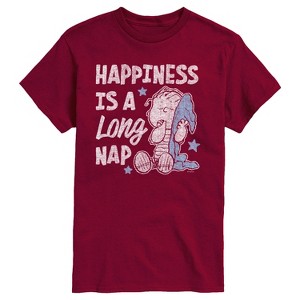 Men's - Peanuts - Linus Happiness Is A Long Nap Short Sleeve Graphic T-Shirt - 1 of 4