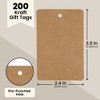 Blue Panda 200 Pack Large Kraft Paper Gift Tags, Merchandise Tags, for Weddings, Birthdays, Party Favors, Brown, 3.5 x 2.3 In - 2 of 4