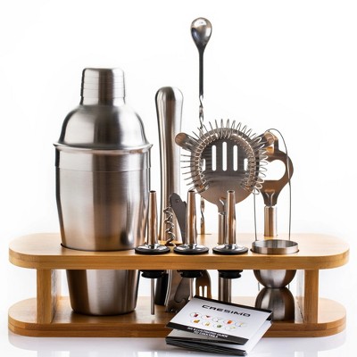 Cresimo Pro Stainless Steel Cocktail Bar Tool Set & Bonus