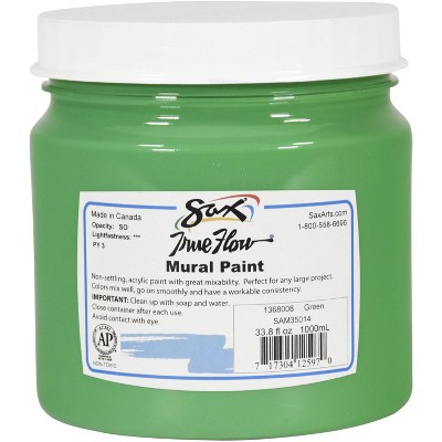 Sax True Flow Acrylic Mural Paint, 33.8 oz Plastic Container, Green