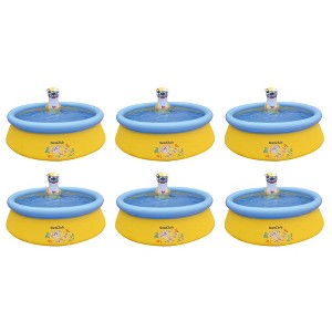 JLeisure Sun Club 5 Foot 2 Person Outdoor Above Ground Blow Up Inflatable Kiddie Swimming Pool with 3D Sea Otter Spray, 6 Pack, Yellow/Blue - 1 of 4
