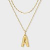 14K Gold Dipped Cubic Zirconia Duo Initial Multi-Strand Necklace - A New Day™ Gold - 2 of 4