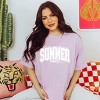 Simply Sage Market Women's Varsity Summer Vibes Cursive Short Sleeve Garment Dyed Tee - 2 of 2