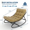 Oversized Rocking Papasan Chair, Outdoor Papasan Rocking Chair with Cushions, Indoor Egg Rockings Lounge Chairs for Bedroom, Living Room, Garden - 4 of 4