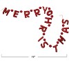 Storied Home Wool Felt Garland with Pom Poms, Metallic Thread Embroidery and Jute Cord "Merry Christmas", Red - 2 of 2