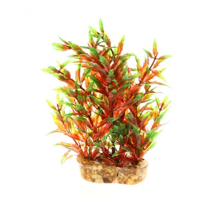 Unique Bargains Aquarium Plants Decorations Artificial Aquatic Plant Red Green 5.91" 1 Pcs