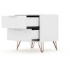 Sapphtopaz Modern Nightstand with Spacious Drawer Simple Night Stand with Splayed Metal Legs Bedside Table for Bedroom, Living Room - 4 of 4