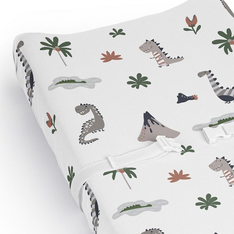 Sweet Jojo Designs Boy Girl Gender Neutral Unisex Changing Pad Sheet Modern Dinosaurs Multicolor, 5 of 8
